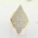 3.50Ct Round Cut14K Yellow Gold Plated Designer Cluster Engagement Ring
