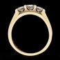 D/VVS1 1.00Ct Round Cut 3-Stone Wedding Band in 14k Yellow Gold Plated