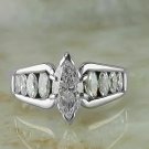 D/VVS1 3.00Ct Marquise Cut Wedding Ring 14K White Gold Finish