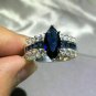 D/VVS1 3.00Ct Marquise Cut Wedding Ring 14K White Gold Finish