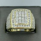 14k Yellow Gold Plated 3.50Ct Round Cut D/VVS1 Gent's Wedding Band Ring