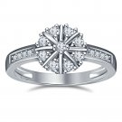 10K White Gold Finish 1.63CT Round Cut D/VVS1Wedding Bridal Engagement Ring