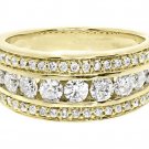 1.30Ctw Round Cut 14k Yellow Gold Plated Channel Wedding Band Ring