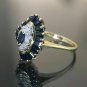 D/VVS1 0.85Ctw Round Cut Sapphire Wedding Ring 14K Yellow Gold Plated