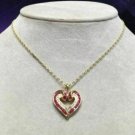 D/VVS 14K Yellow Gold Over 2.00Ct Princess Cut Ruby Valentine Heart Pendant