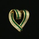 14K Yellow Gold Over 2.10Ct Round Cut D/VVS1 Emerald Heart Pendant