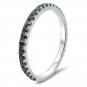 0.43Ct Round Cut Black Wedding Anniversary Band Ring 14K White Gold Over