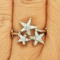 D/VVS1 2.00Ct Round Cut Star Shape Engagement Ring 10K White Gold Finish