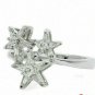D/VVS1 2.00Ct Round Cut Star Shape Engagement Ring 10K White Gold Finish