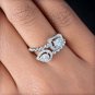 2.25Ct D/VVS1 Diamond Anniversary Engagement Ring 10K White Gold Finish