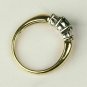 1.10Ct Round Cut D/VV1 Blue Sapphire 3-Stone Ring 14K Yellow Gold Over