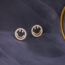 Smile 0.40Ct Round Cut D/VVS1 Diamond Stud Earrings 14K Yellow Gold Finish