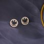 Smile 0.40Ct Round Cut D/VVS1 Diamond Stud Earrings 14K Yellow Gold Finish