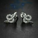 1.00Ct Round Brilliant Cut D/VVS1 Snake Earrings 14k White Gold Finish