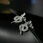 1.00Ct Round Brilliant Cut D/VVS1 Snake Earrings 14k White Gold Finish