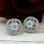 Solitaire 1.80Ct Round Cut D/VVS1 Cluster Stud 14K White Gold Finish