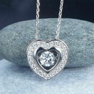 Valentine 1.00Ct Round Cut D/VVS1 Halo Heart Pendant 14K White Gold Finish
