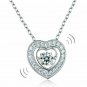 Valentine 1.00Ct Round Cut D/VVS1 Halo Heart Pendant 14K White Gold Finish