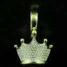 2.50Ct Round Cut D/VVS1 Queen Crown Charm Pendant 14K Yellow Gold Finish
