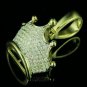 2.50Ct Round Cut D/VVS1 Queen Crown Charm Pendant 14K Yellow Gold Finish