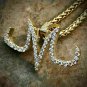 D/VVS1 1.00Ctw Round Cut Men's M Pendant 14k Yellow Gold Finish