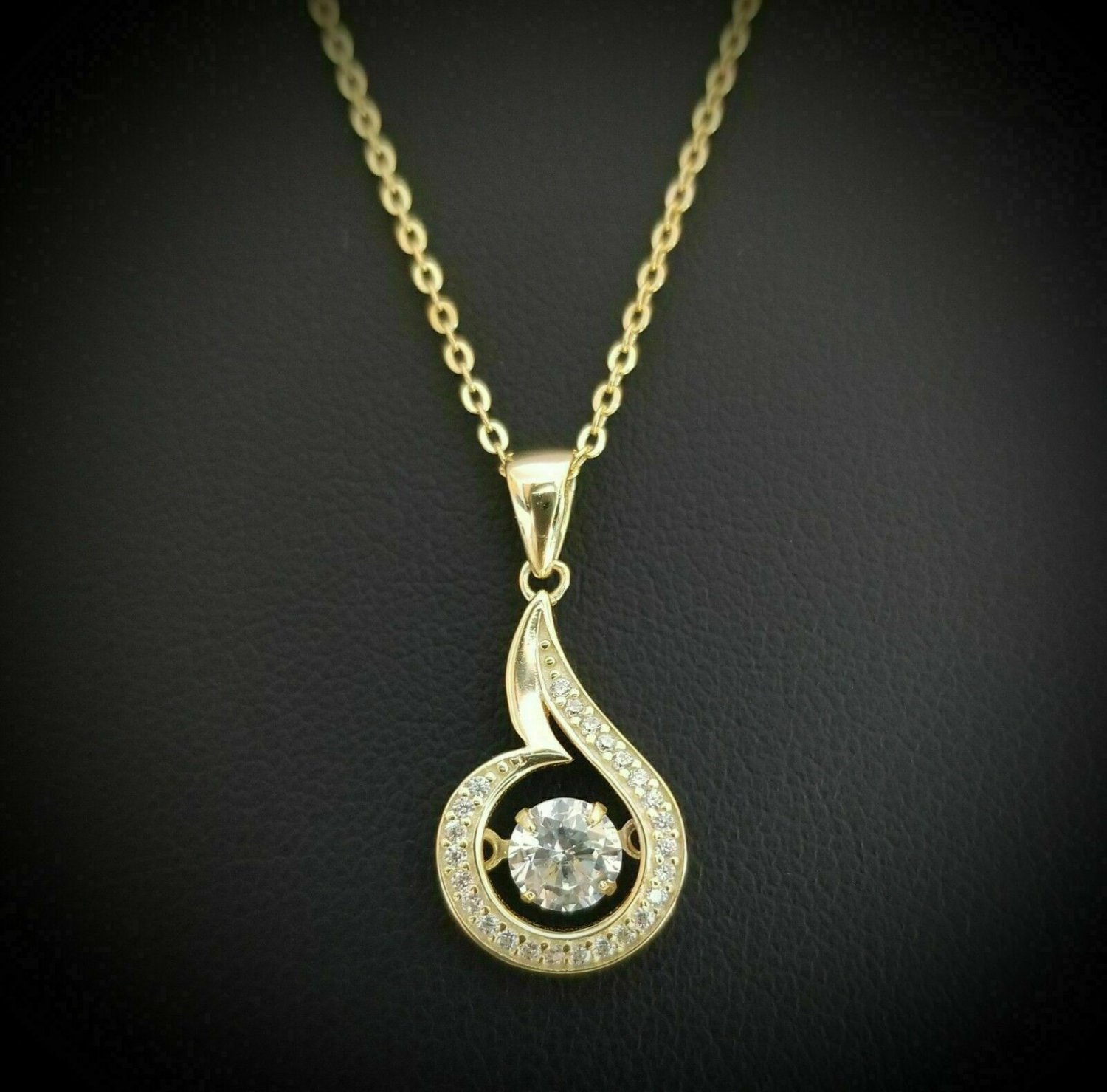 1.88ct Round Cut D/VVS1 Diamond Solitaire Pendant 14k Yellow Gold Finish