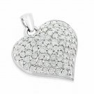 2.50Ct Round Cut Diamond Valentine Heart Cluster Pendant White Gold Finish