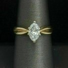 2.10Ct Marquise Cut Diamond Solitaire Wedding Ring 14K Yellow Gold Over