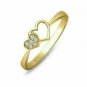 0.33Ct Round Diamond 14k Yellow Gold Over Twin Heart Wedding Proposal Ring