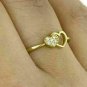 0.33Ct Round Diamond 14k Yellow Gold Over Twin Heart Wedding Proposal Ring