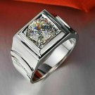 2.25Ct Round Cut Diamond Men's Wedding Band Ring 14K White Gold Over