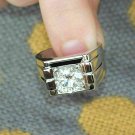 2.75Ct Round Cut Diamond Solitaire Men's Engagment Ring 14K White Gold Over