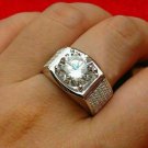 2.13Ct Round Cut Diamond Solitaire Engagement Ring  Men's White Gold Over