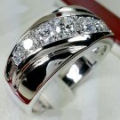 2.20Ct Round Cut Diamond Solid 14K White Gold Engagement Band Ring Men's