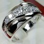 2.20Ct Round Cut Diamond Solid 14K White Gold Engagement Band Ring Men's