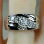 2.20Ct Round Cut Diamond Solid 14K White Gold Engagement Band Ring Men's