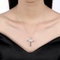 1.30CT Round Cut D/VVS1 Diamond Cross Pendant W Chain 14K White Gold Over