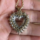 2.77Ct Round Cut D/VVS1 Diamond Heart Pendant 14K Yellow Gold Finish