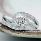 2.00Ct Round Cut Diamond Solitaire Engagement Ring White Gold Plated