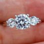 D/VVS1 2.75Ct Round Cut Diamond 3-Stone Ring 14k White Gold Finish