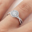 14k White Gold Finish 2.00Ct Round Cut Diamond Twisted Wedding Ring