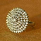 1.80Ct Round Cut D/VVS1 Diamond Cluster Cocktail Ring 14K Yellow Gold Over