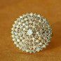 1.80Ct Round Cut D/VVS1 Diamond Cluster Cocktail Ring 14K Yellow Gold Over