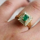 2.00Ct Round Cut Diamond Cluster Engagement Ring 14K Yellow Gold Finish