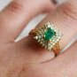 2.00Ct Round Cut Diamond Cluster Engagement Ring 14K Yellow Gold Finish