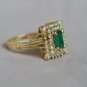 2.00Ct Round Cut Diamond Cluster Engagement Ring 14K Yellow Gold Finish