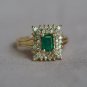 2.00Ct Round Cut Diamond Cluster Engagement Ring 14K Yellow Gold Finish