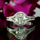 1.88Ct Round Cut D/VVS1 Diamond Engagement Ring 14K White Gold Finish