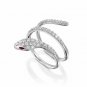 1.33Ct Round Cut D/VVS1 Diamond Snake Shape Ring 14K White Gold Over