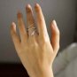 1.33Ct Round Cut D/VVS1 Diamond Snake Shape Ring 14K White Gold Over